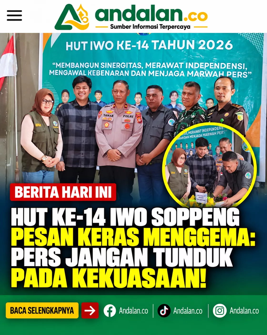 HUT ke-14 IWO Soppeng, Pesan Keras Menggema: Pers Jangan Tunduk pada Kekuasaan!
