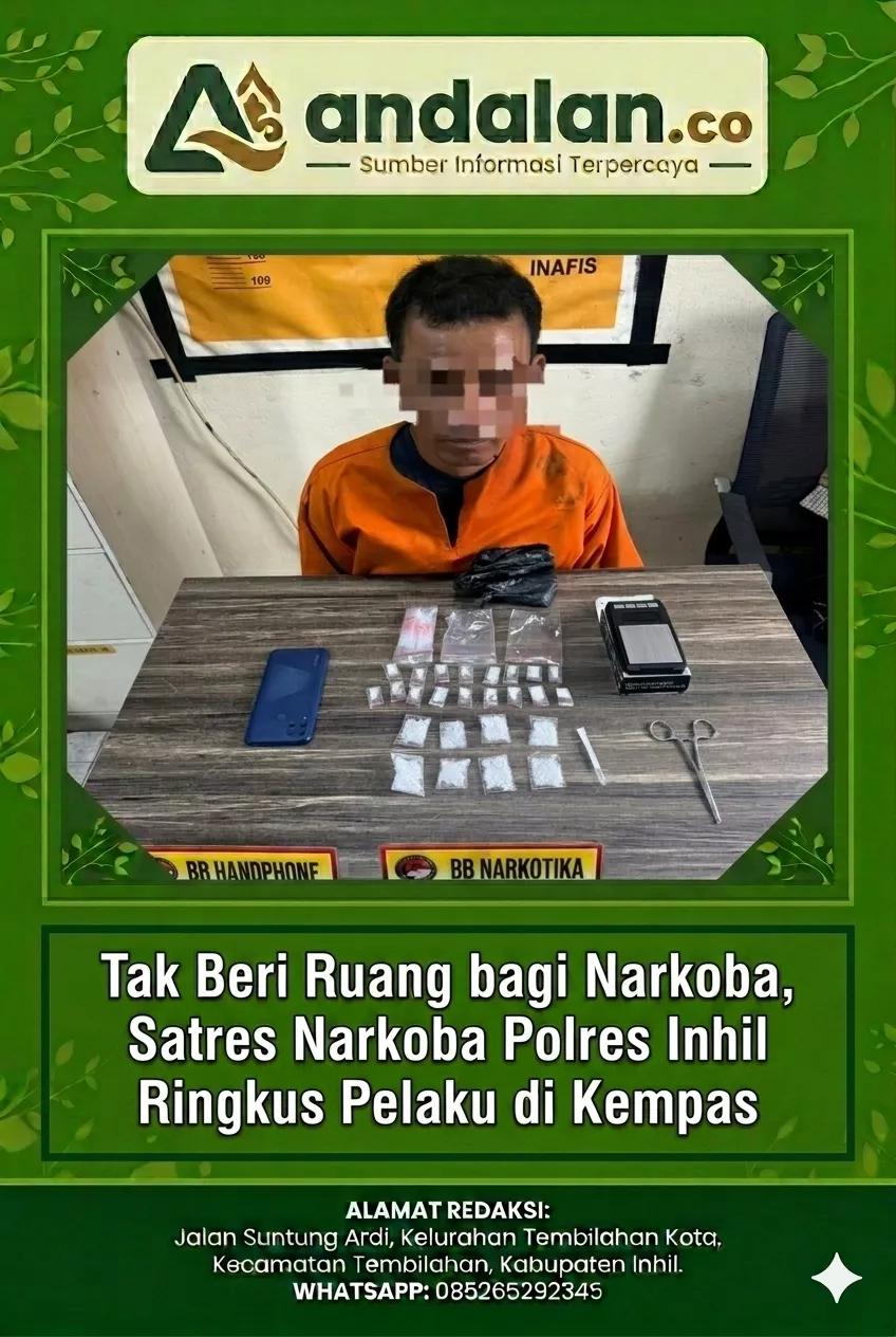 Tak Beri Ruang bagi Narkoba, Satres Narkoba Polres Inhil Ringkus Pelaku di Kempas