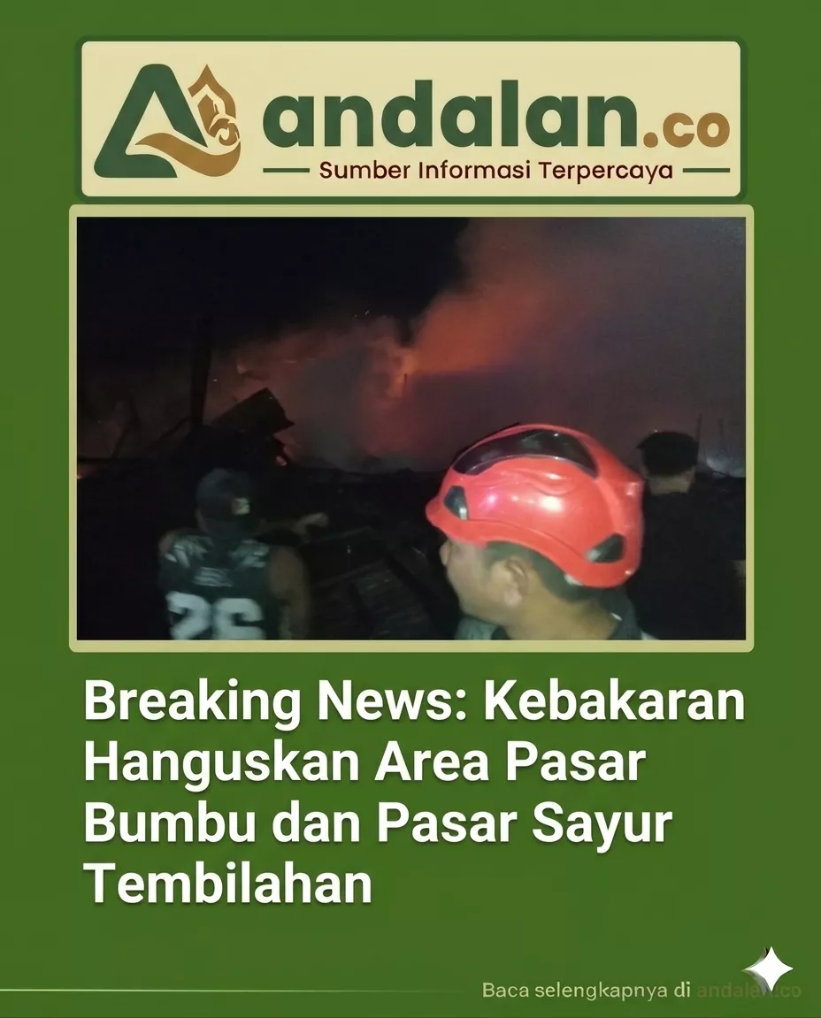 Breaking News: Kebakaran Hanguskan Area Pasar Bumbu dan Pasar Sayur Tembilahan