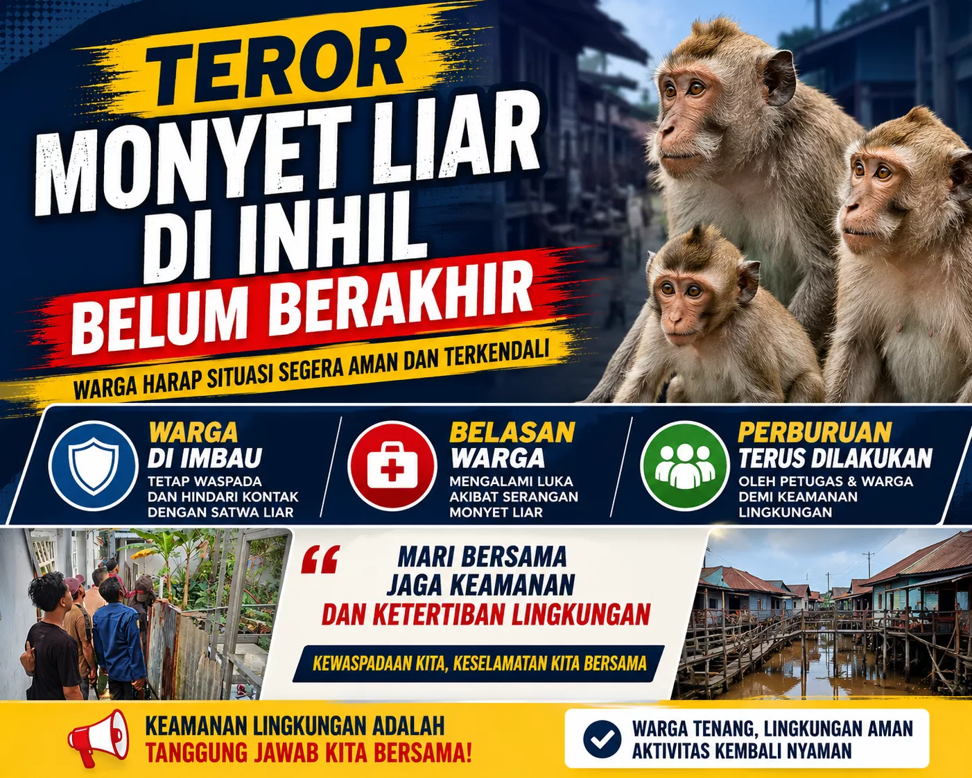 Berikut Data Korban Terbaru: Teror Monyet Liar di Inhil Belum Berakhir, Satu Monyet Dilaporkan Tewas,Belasan Warga Terluka