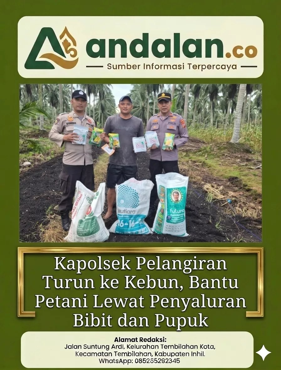 Kapolsek Pelangiran Turun ke Kebun, Bantu Petani Lewat Penyaluran Bibit dan Pupuk