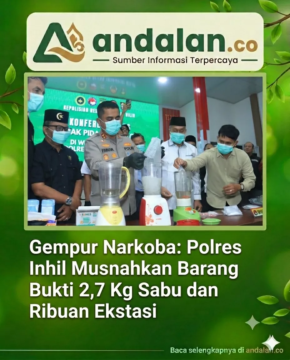 Gempur Narkoba: Polres Inhil Musnahkan Barang Bukti 2,7 Kg Sabu dan Ribuan Ekstasi