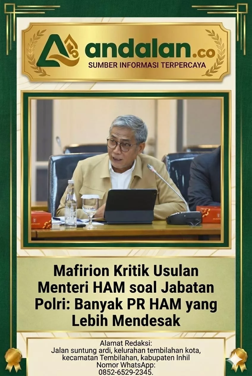 Mafirion Kritik Usulan Menteri HAM soal Jabatan Polri: Banyak PR HAM yang Lebih Mendesak