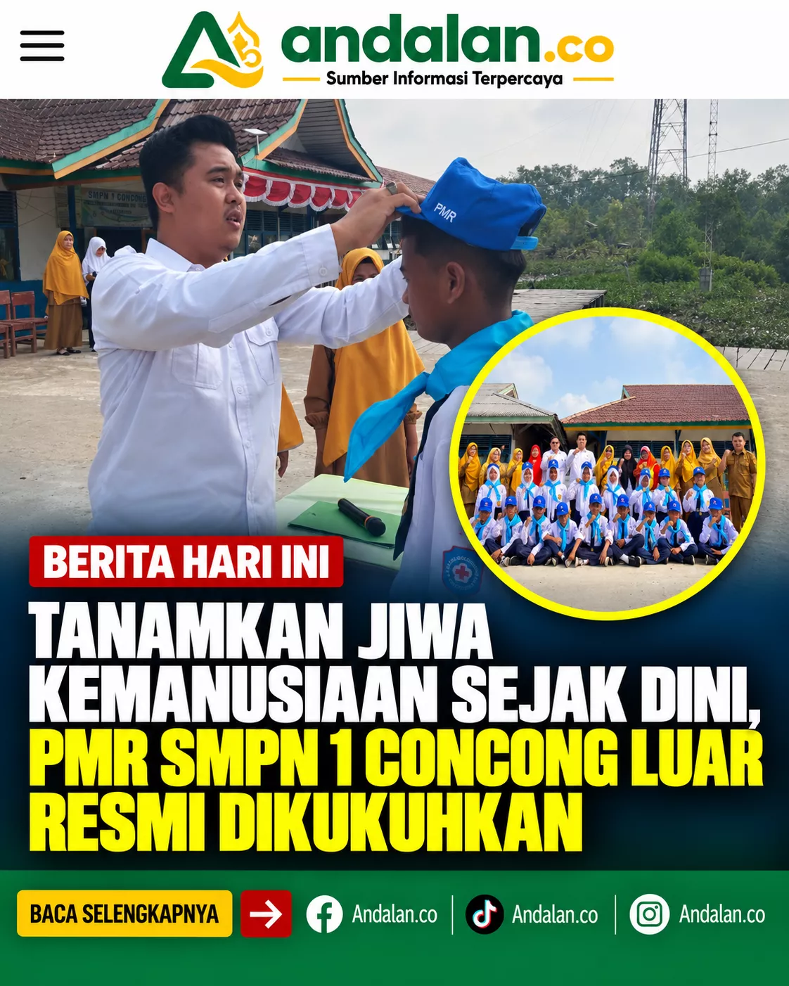 Tanamkan Jiwa Kemanusiaan Sejak Dini, PMR SMPN 1 Concong Luar Resmi Dikukuhkan