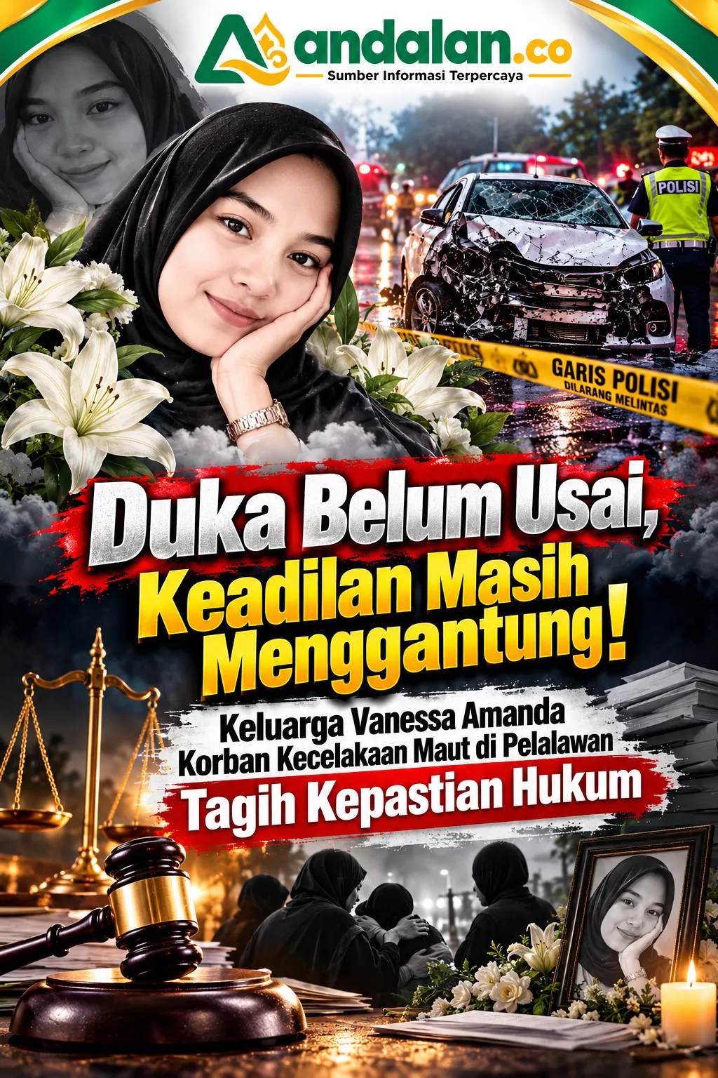 Duka Belum Usai, Keadilan Masih Menggantung! Keluarga Vanessa Amanda Korban Kecelakaan Maut di Pelalawan Tagih Kepastian Hukum