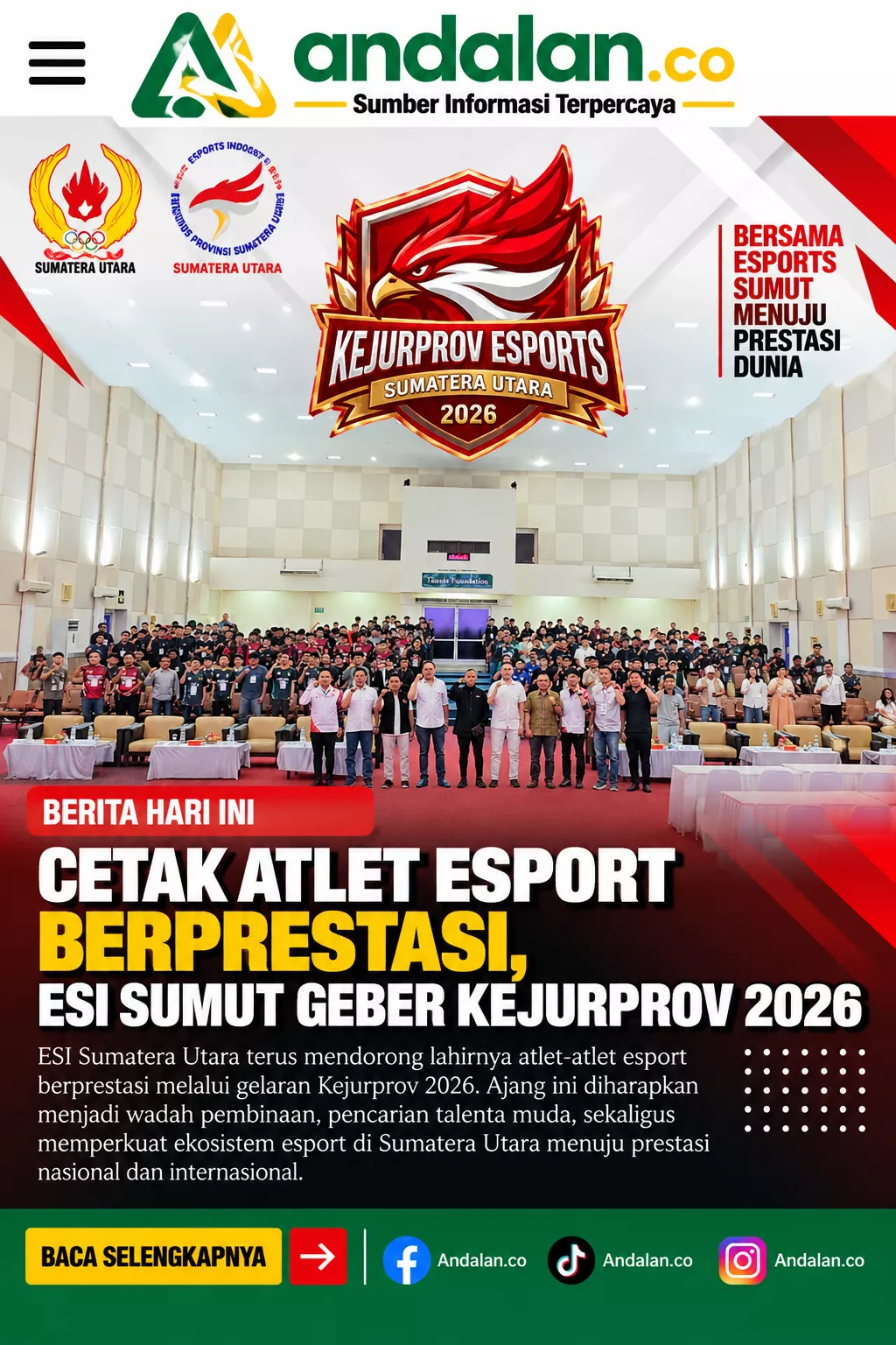 Cetak Atlet Esport Berprestasi, ESI Sumut Geber Kejurprov 2026