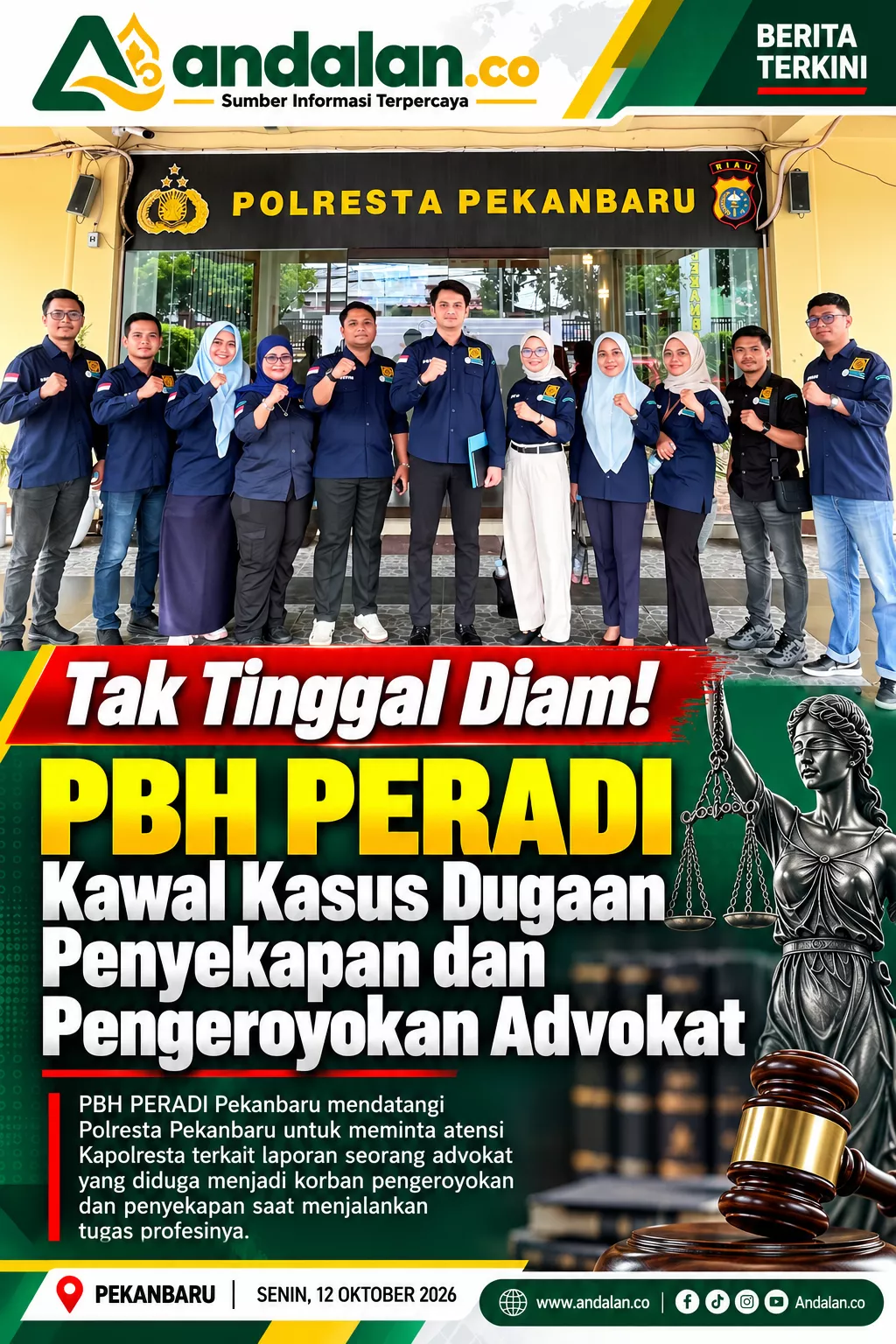Tak Tinggal Diam! PBH PERADI Kawal Kasus Dugaan Penyekapan dan Pengeroyokan Advokat