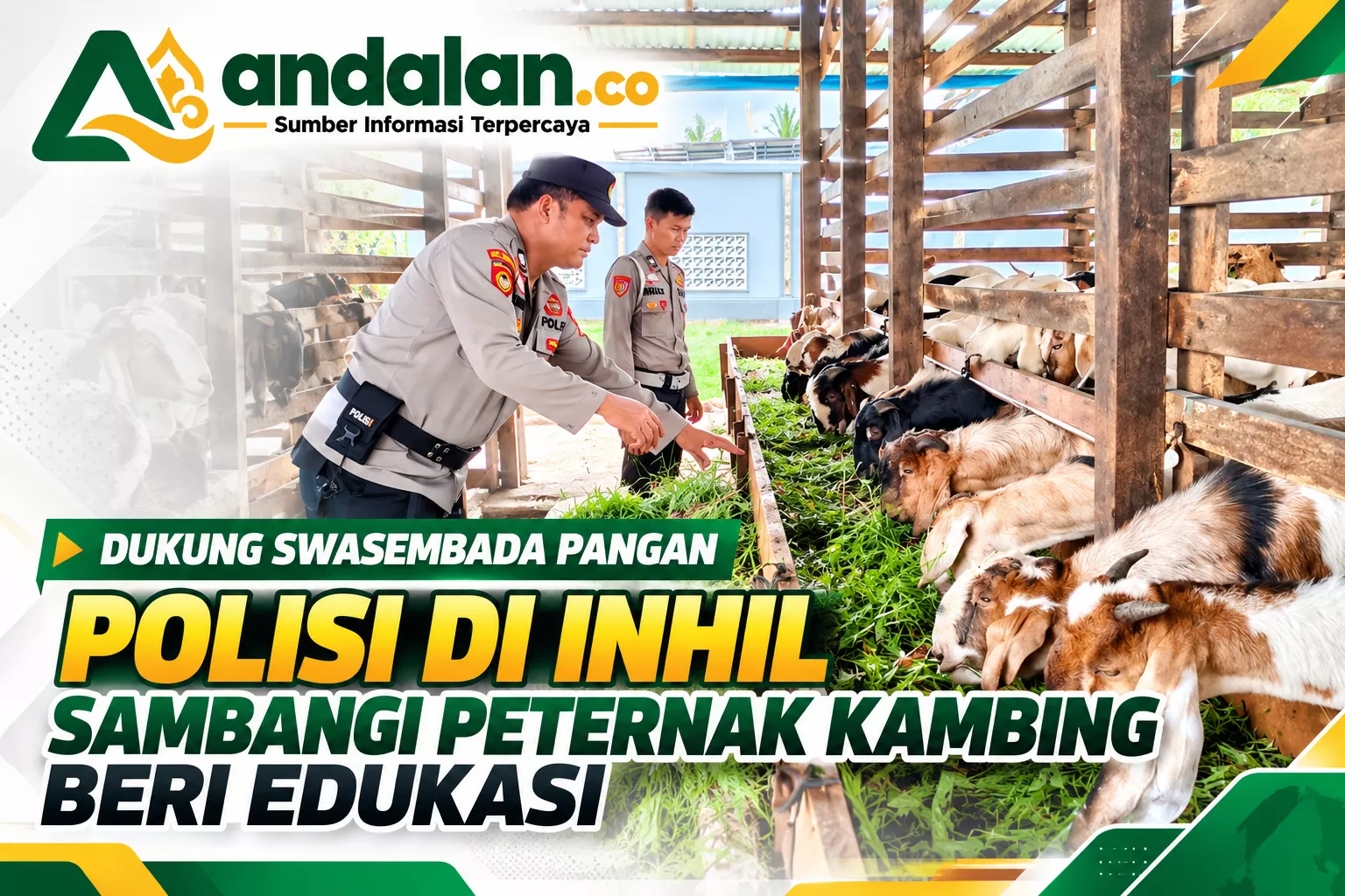 Dukung Swasembada Pangan, Polisi di Inhil Sambangi Peternak Kambing Beri Edukasi