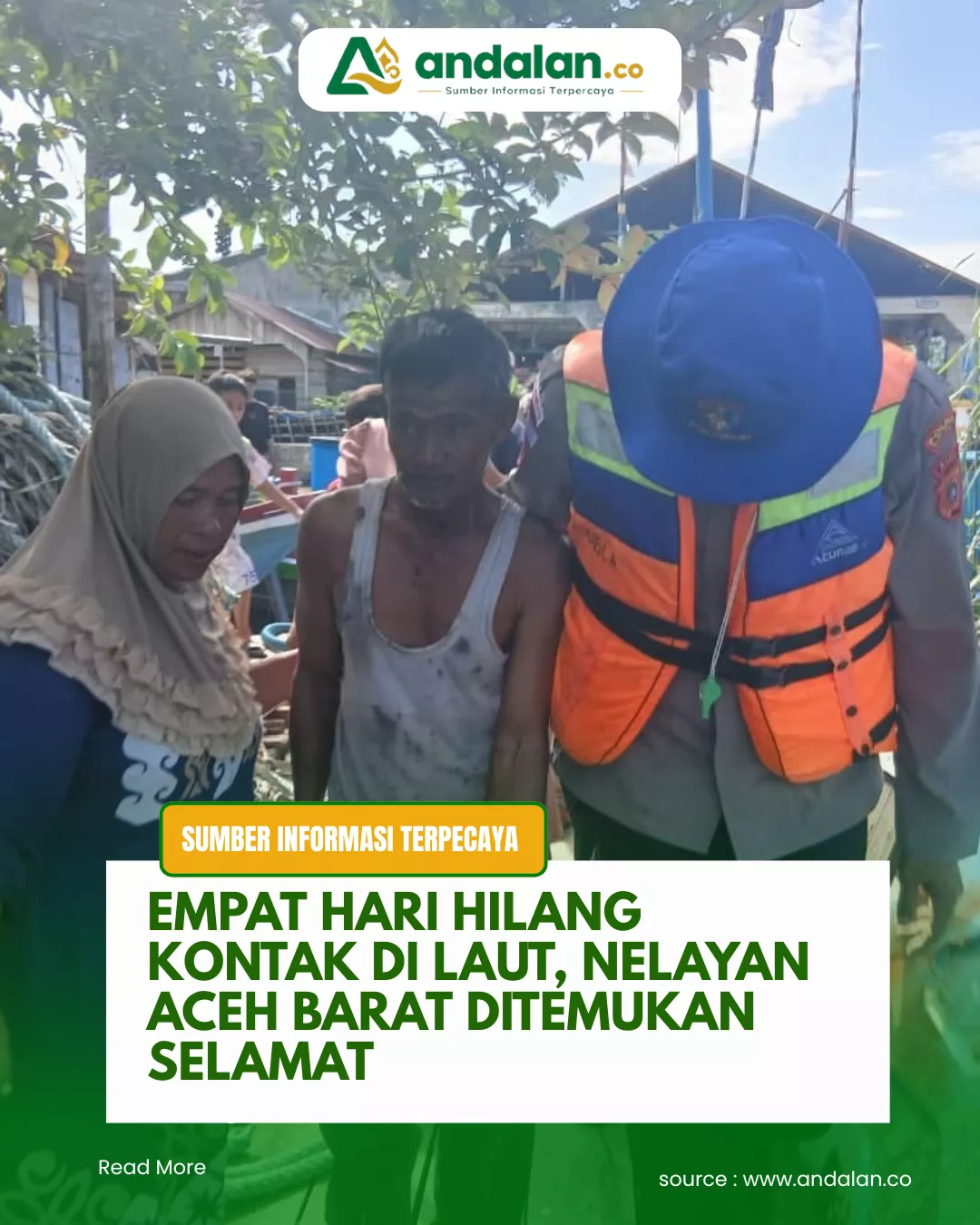 Empat Hari Hilang Kontak di Laut, Nelayan Aceh Barat Ditemukan Selamat