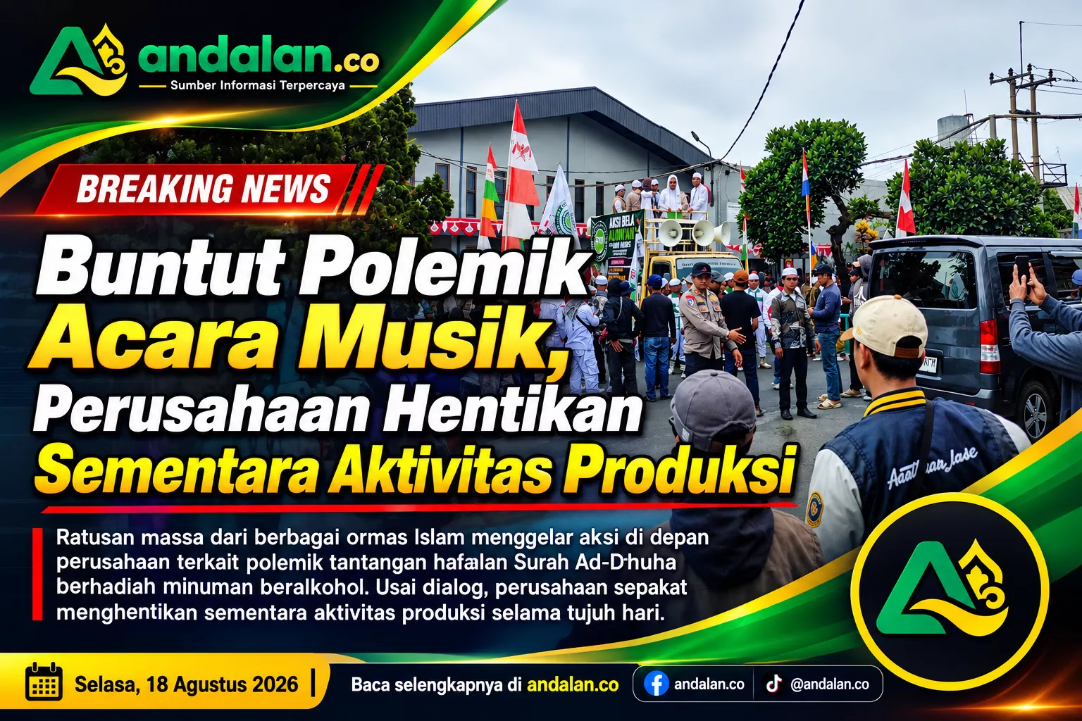 Buntut Polemik Acara Musik, Perusahaan Hentikan Sementara Aktivitas Produksi