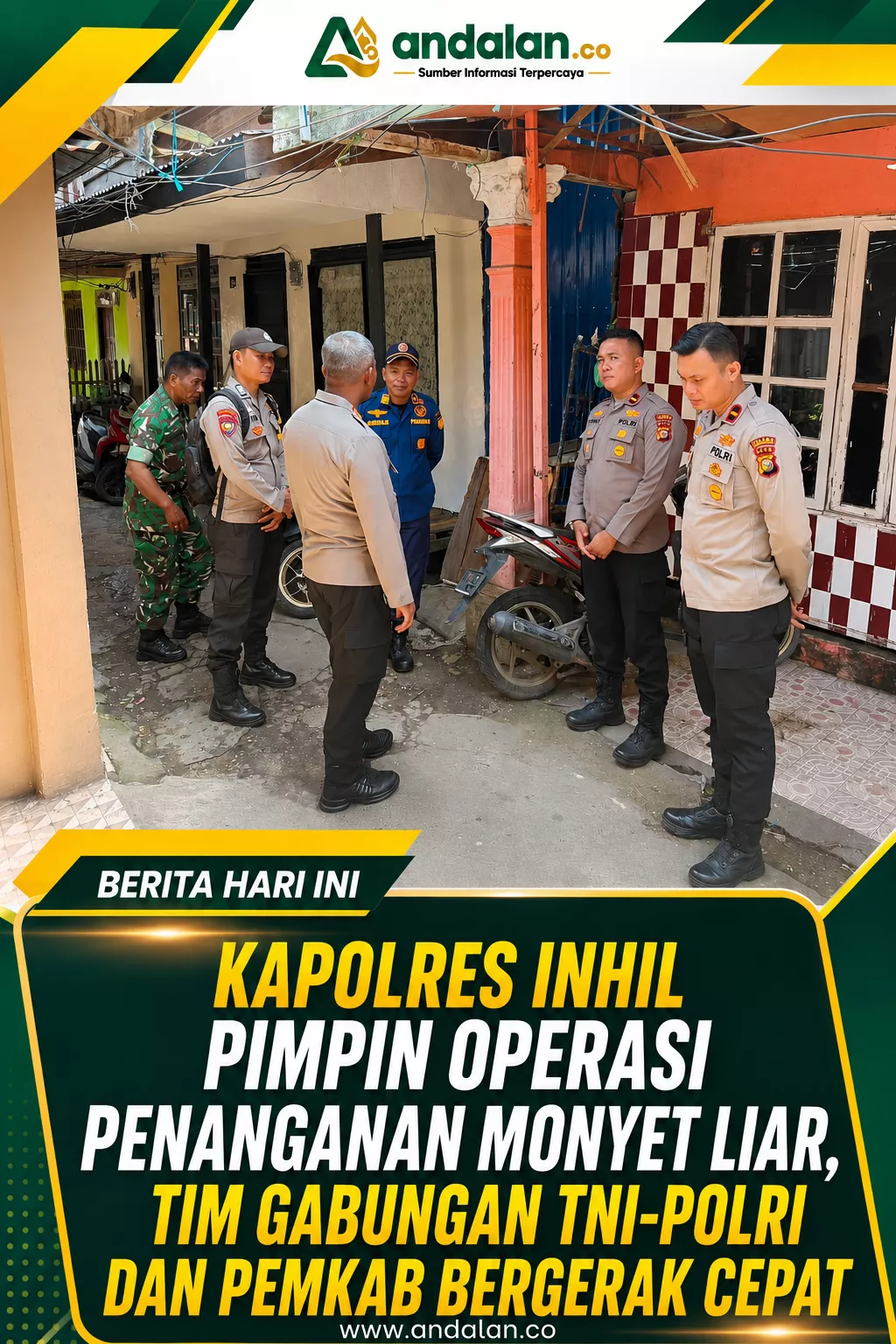 Kapolres Inhil Pimpin Operasi Penanganan Monyet Liar, Tim Gabungan TNI-Polri dan Pemkab Bergerak Cepat