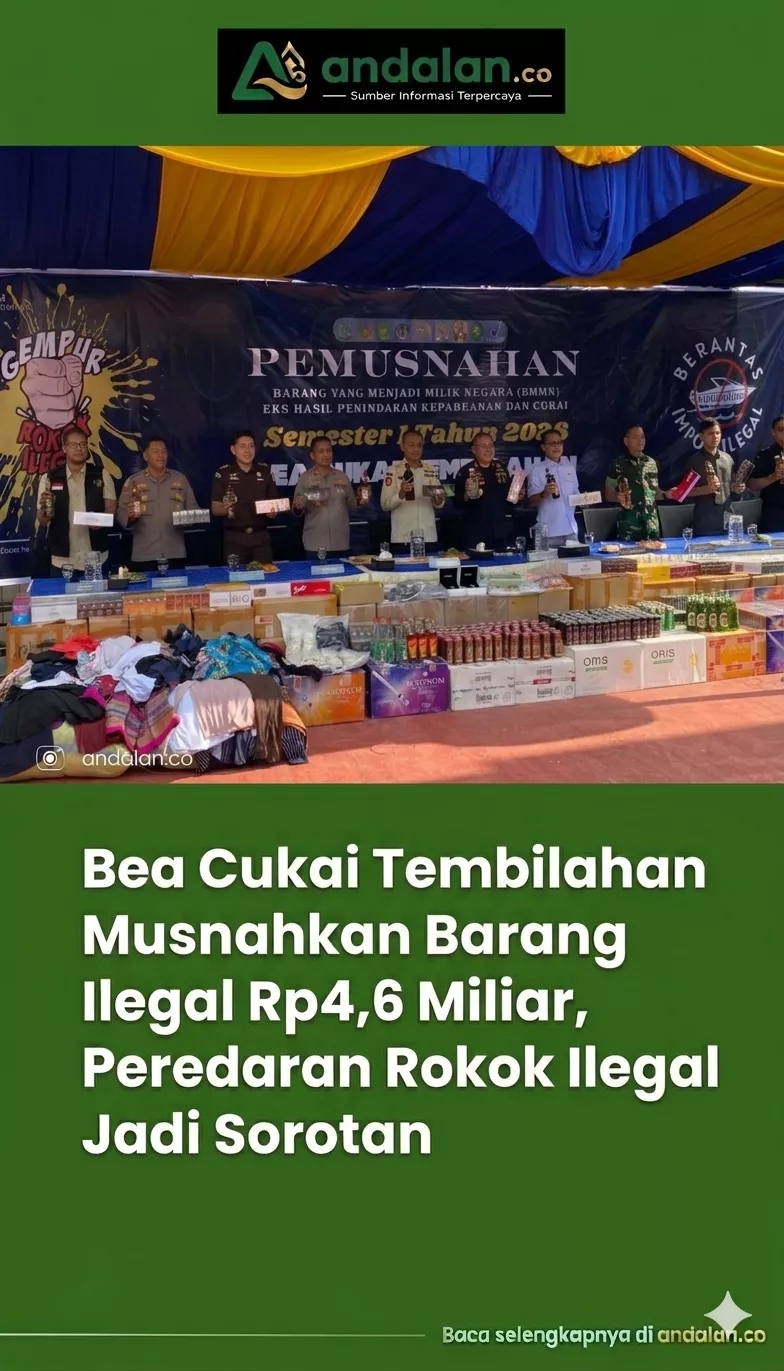 Bea Cukai Tembilahan Musnahkan Barang Ilegal Rp4,6 Miliar, Peredaran Rokok Ilegal Jadi Sorotan