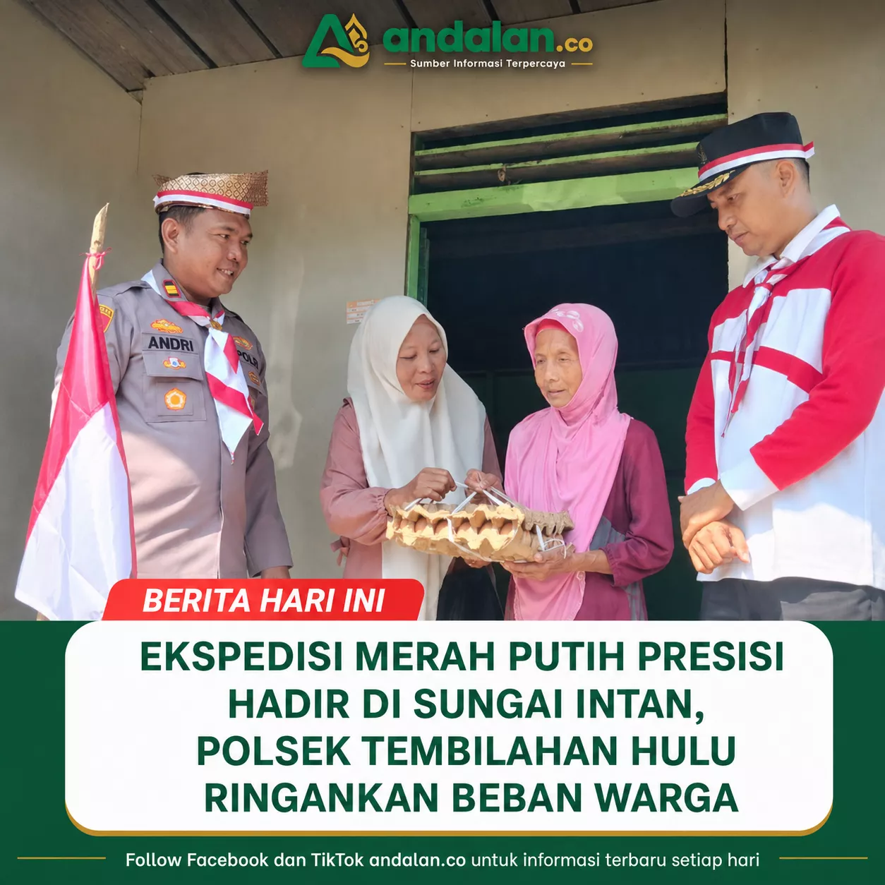 Ekspedisi Merah Putih Presisi Hadir di Sungai Intan, Polsek Tembilahan Hulu Ringankan Beban Warga