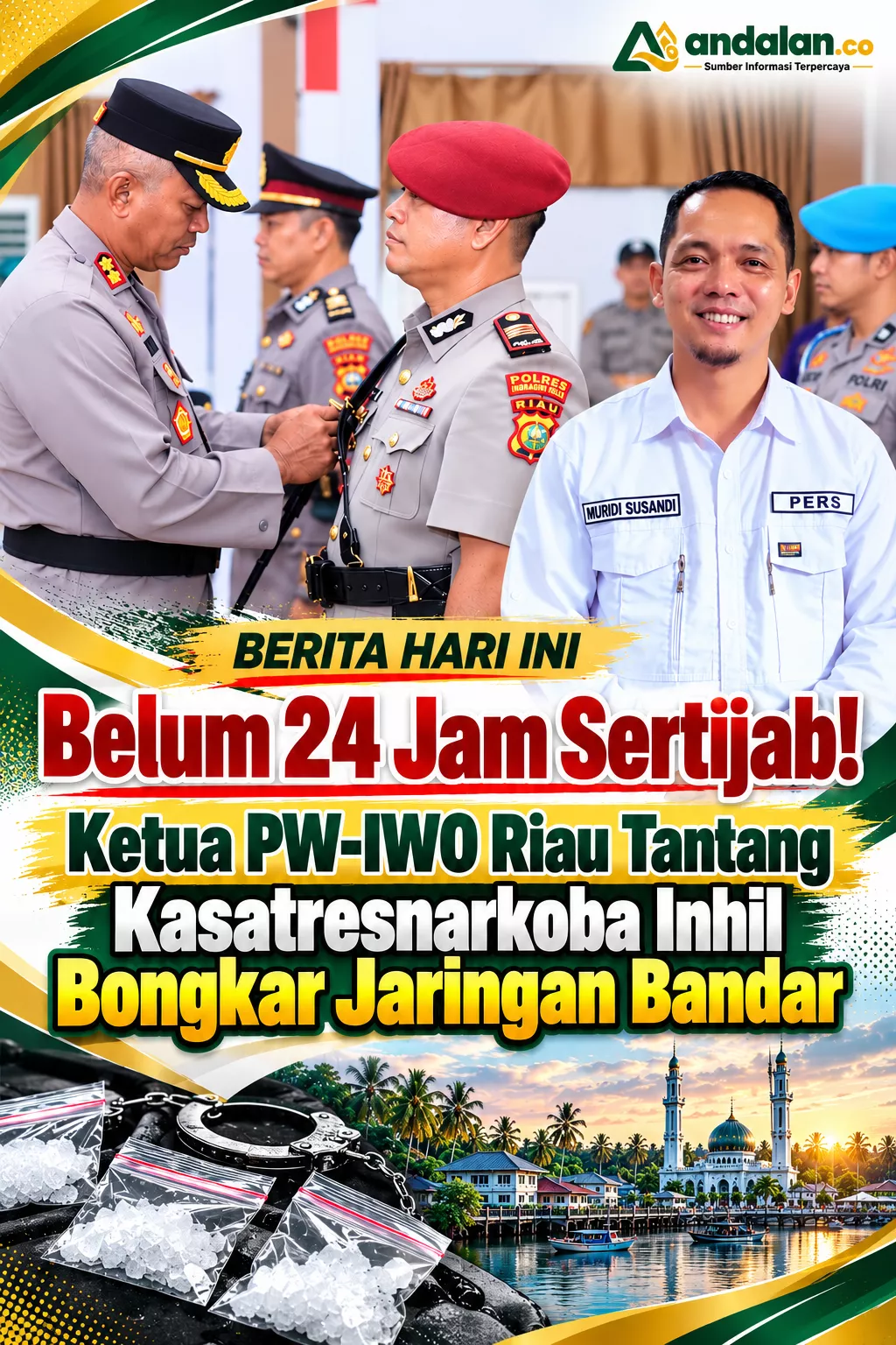 Belum 24 Jam Sertijab! Ketua PW-IWO Riau Tantang Kasatresnarkoba Inhil Bongkar Jaringan Bandar