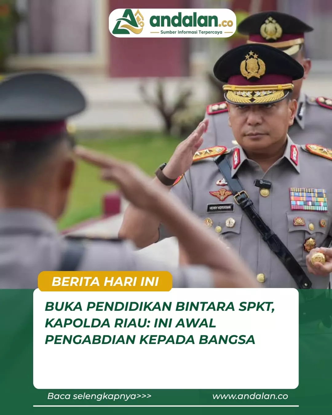 Buka Pendidikan Bintara SPKT, Kapolda Riau: Ini Awal Pengabdian kepada Bangsa