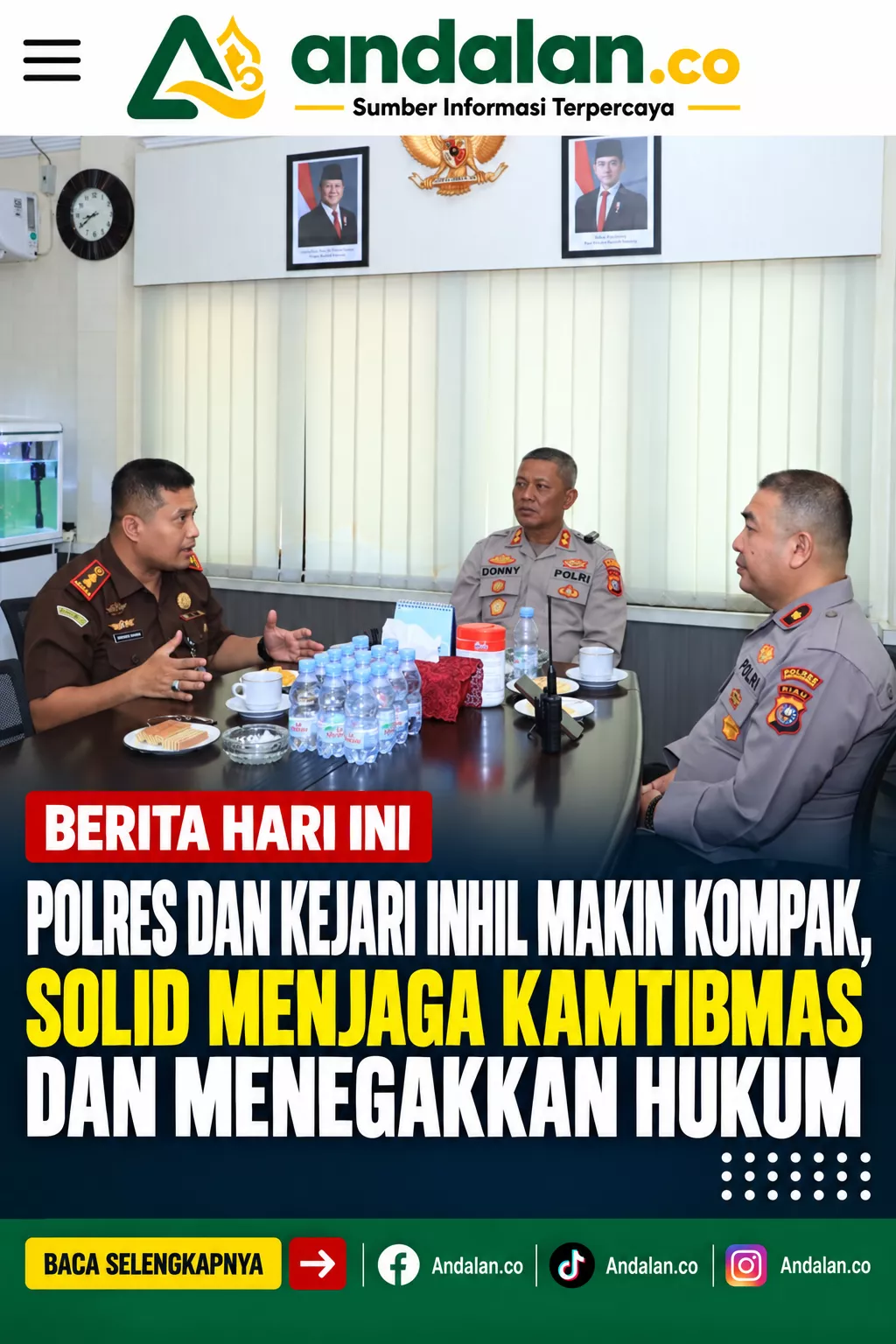 Polres dan Kejari Inhil Makin Kompak, Solid Menjaga Kamtibmas dan Menegakkan Hukum