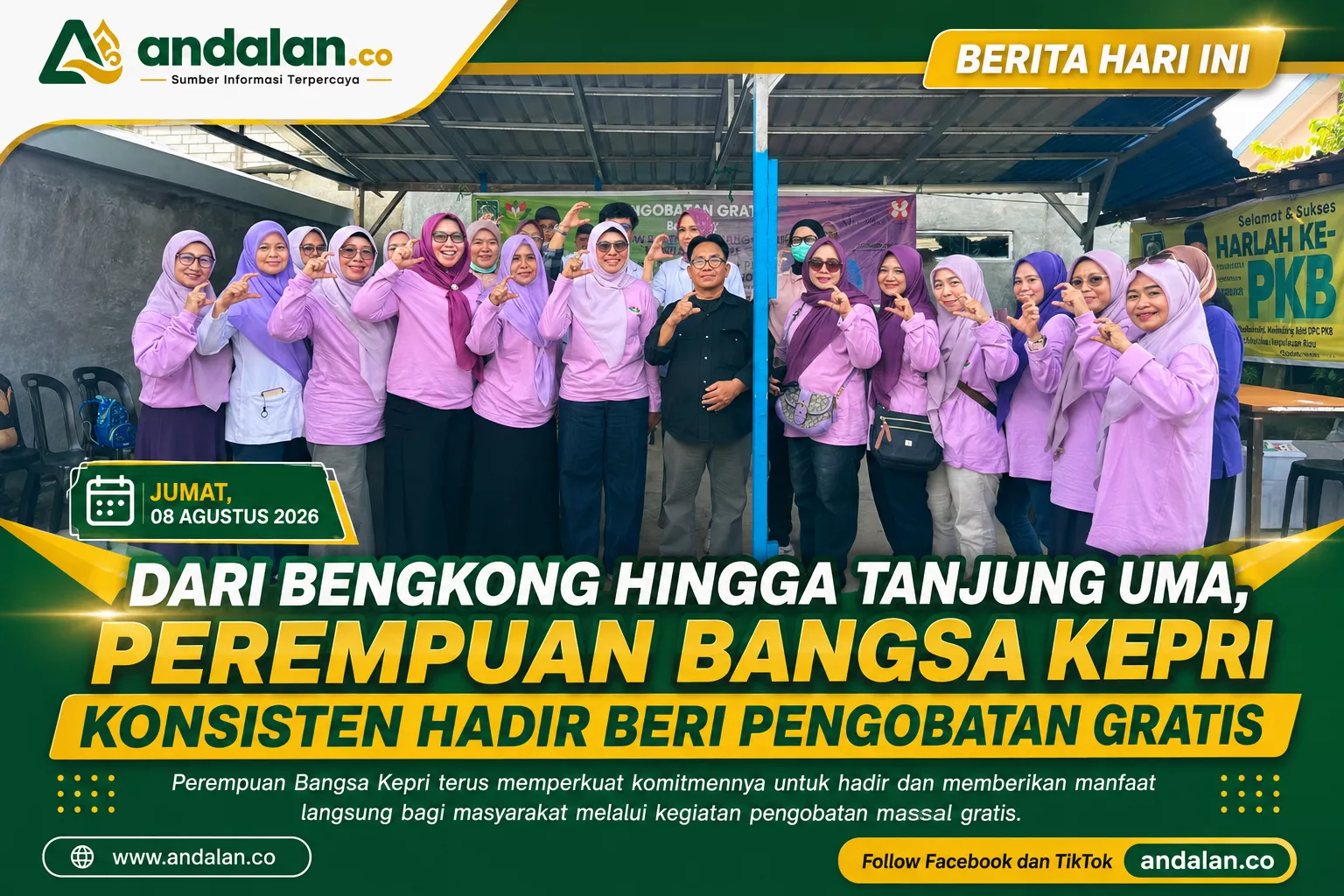 Dari Bengkong hingga Tanjung Uma, Perempuan Bangsa Kepri Konsisten Hadir Beri Pengobatan Gratis