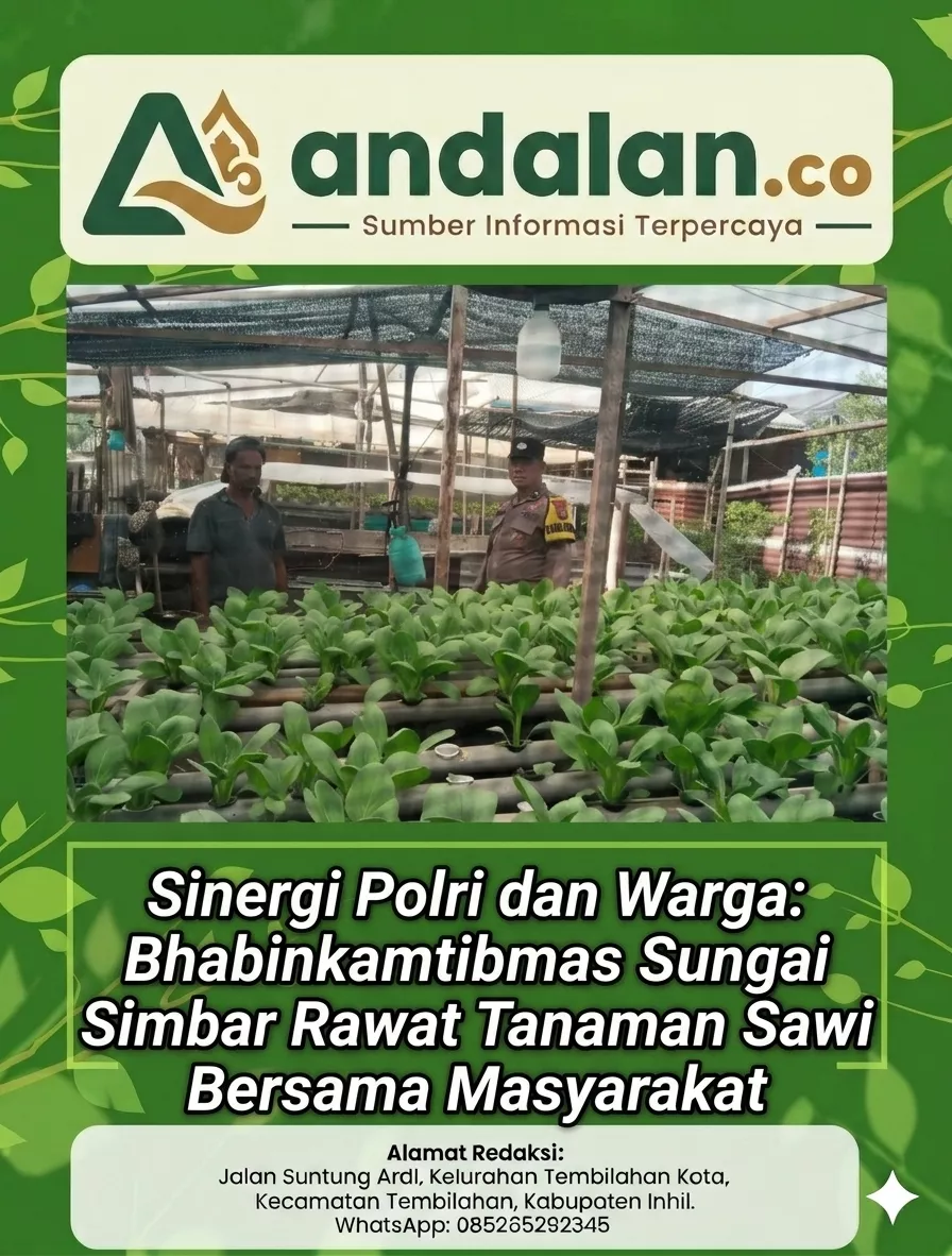 Sinergi Polri dan Warga: Bhabinkamtibmas Sungai Simbar Rawat Tanaman Sawi Bersama Masyarakat