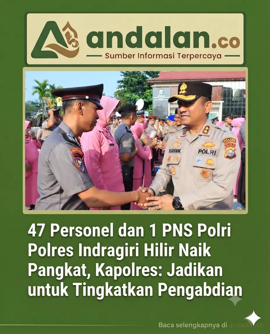47 Personel dan 1 PNS Polri Polres Indragiri Hilir Naik Pangkat, Kapolres: Jadikan Amanah untuk Tingkatkan Pengabdian