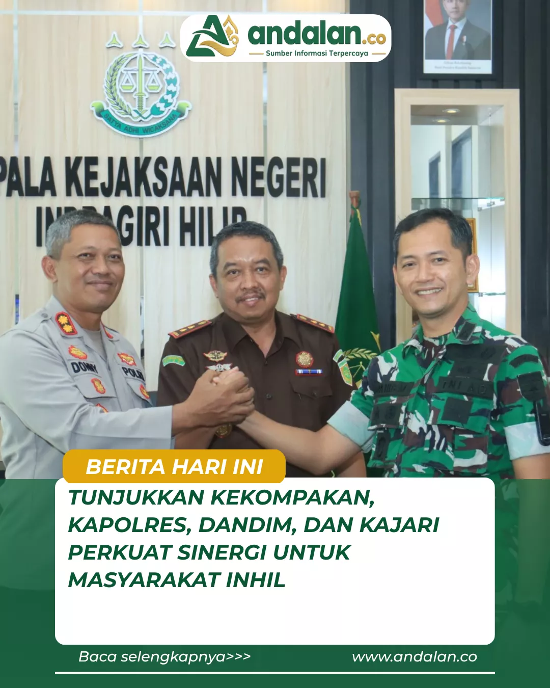 Tunjukkan Kekompakan, Kapolres, Dandim, dan Kajari Perkuat Sinergi untuk Masyarakat Inhil
