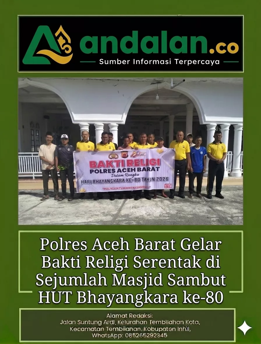 Polres Aceh Barat Gelar Bakti Religi Serentak di Sejumlah Masjid Sambut HUT Bhayangkara ke-80