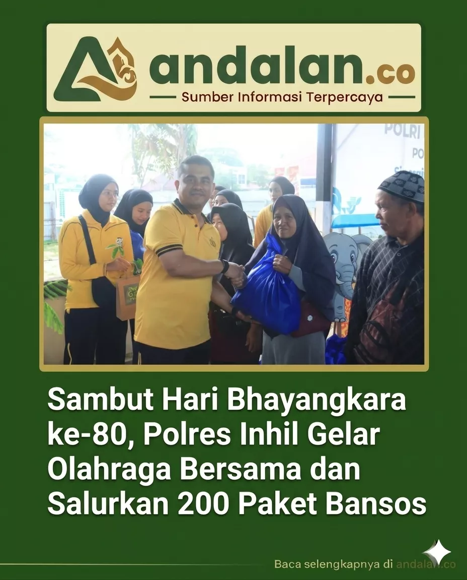 Sambut Hari Bhayangkara ke-80, Polres Inhil Gelar Olahraga Bersama dan Salurkan 200 Paket Bansos