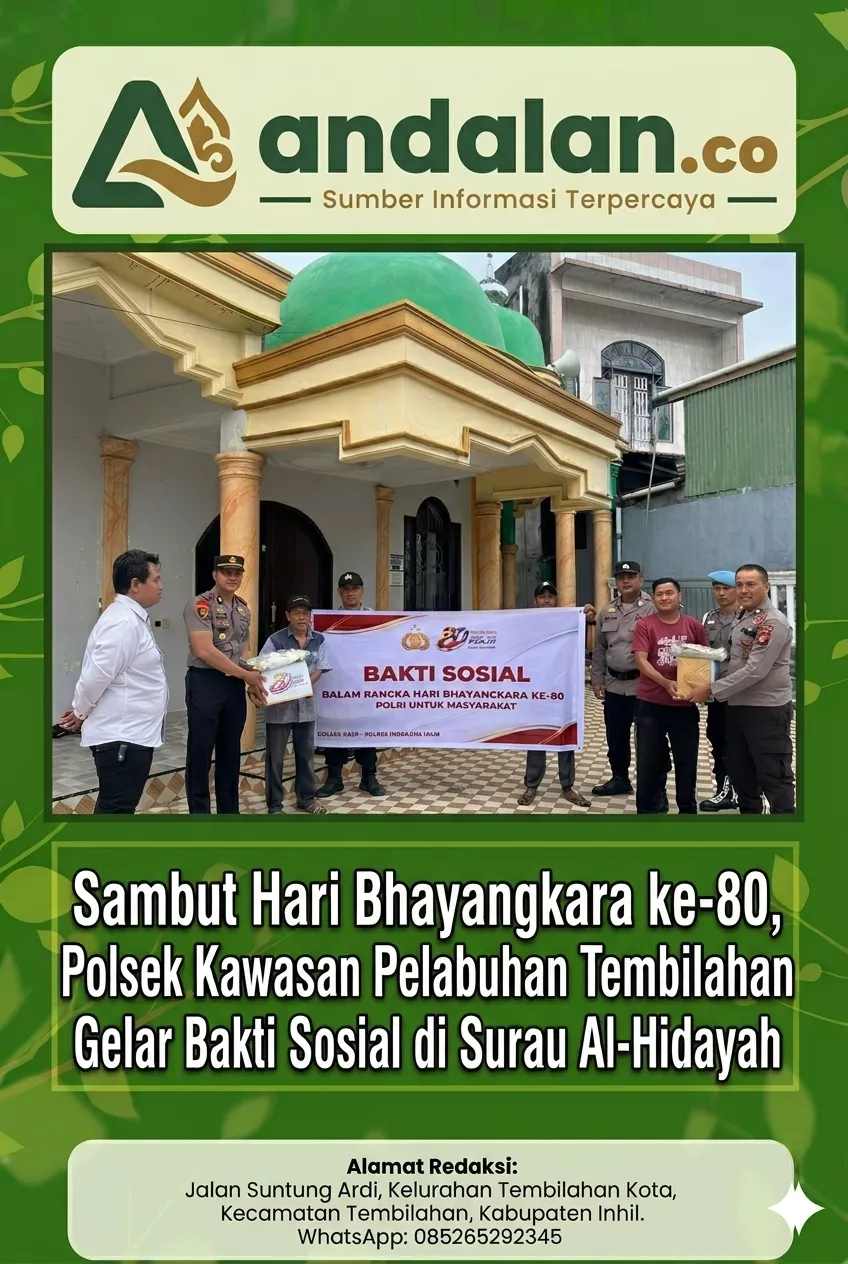 Sambut Hari Bhayangkara ke-80, Polsek Kawasan Pelabuhan Tembilahan Gelar Bakti Sosial di Surau Al-Hidayah
