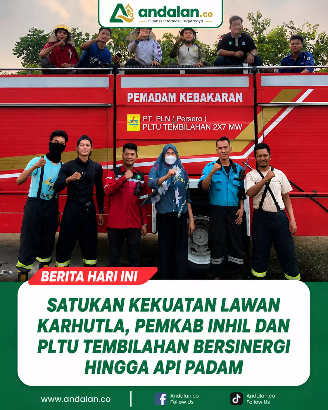 Satukan Kekuatan Lawan Karhutla, Pemkab Inhil dan PLTU Tembilahan Bersinergi hingga Api Padam
