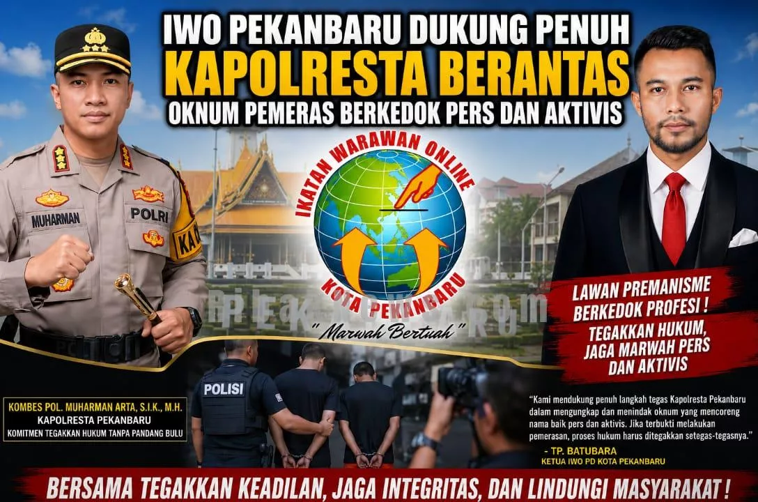 Ketua IWO Pekanbaru Dukung Penegakan Hukum Polresta Pekanbaru terhadap Oknum yang Mengaku Ketua Ormas di Riau