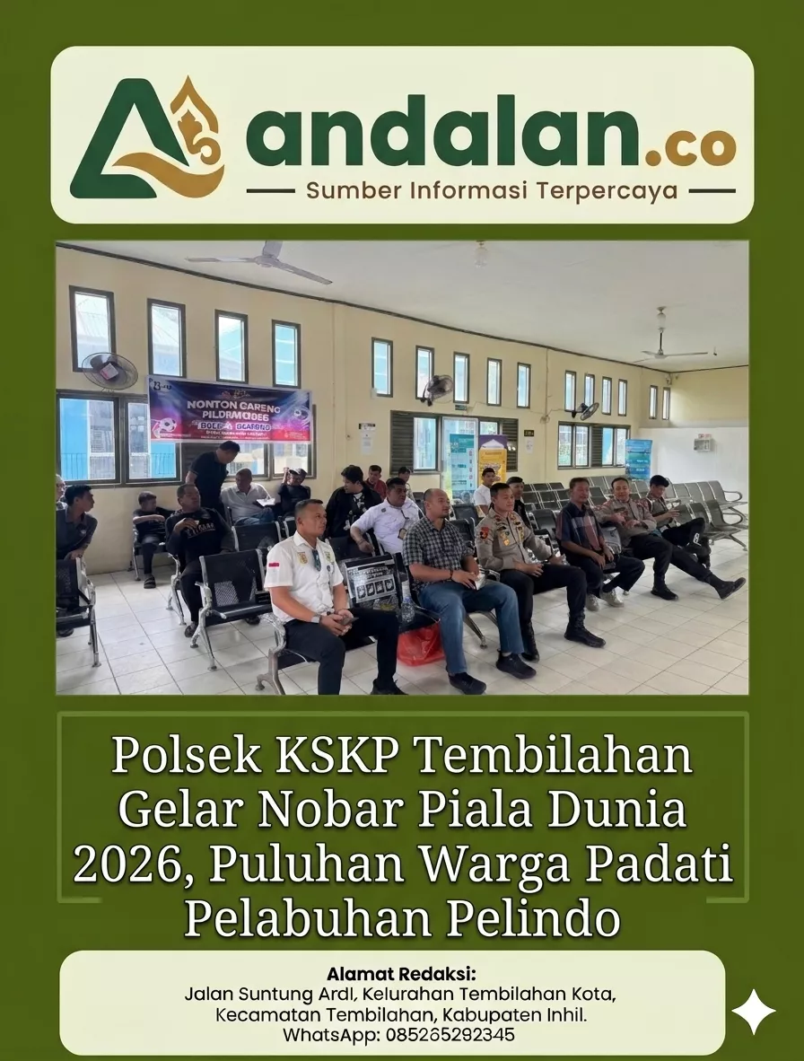 Kapolsek KSKP Tembilahan Gelar Nobar Piala Dunia 2026, Puluhan Warga Padati Pelabuhan Pelindo