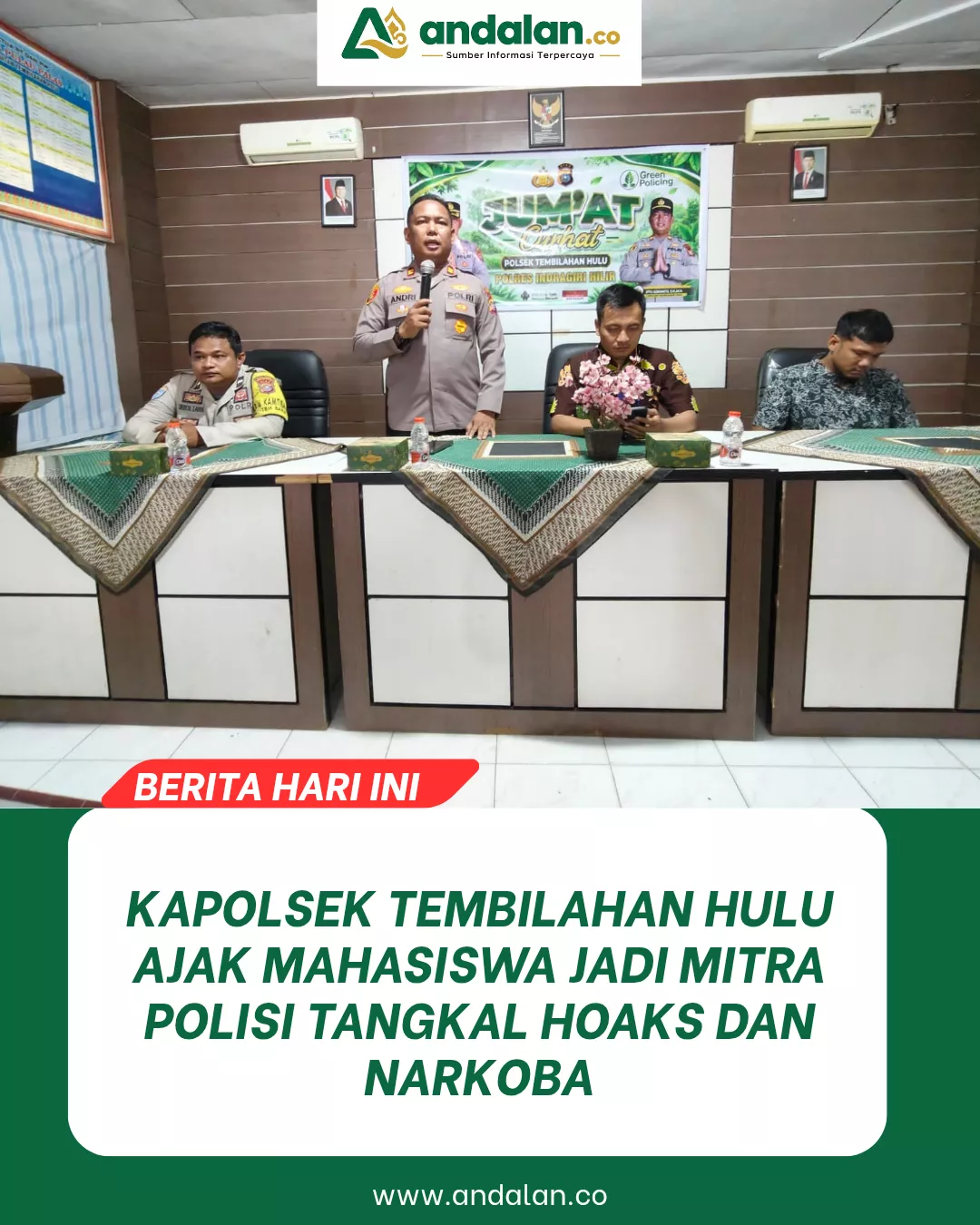 Kapolsek Tembilahan Hulu Ajak Mahasiswa Jadi Mitra Polisi Tangkal Hoaks dan Narkoba