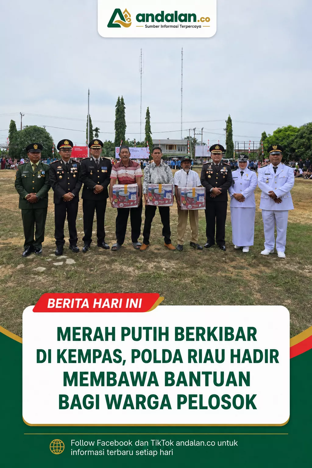 Merah Putih Berkibar di Kempas, Polda Riau Hadir Membawa Bantuan bagi Warga Pelosok