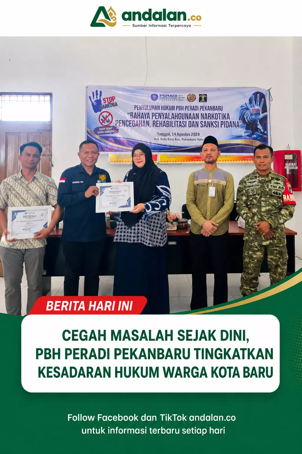 Cegah Masalah Sejak Dini,PBH PERADI Pekanbaru Tingkatkan Kesadaran Hukum Warga Kota Baru
