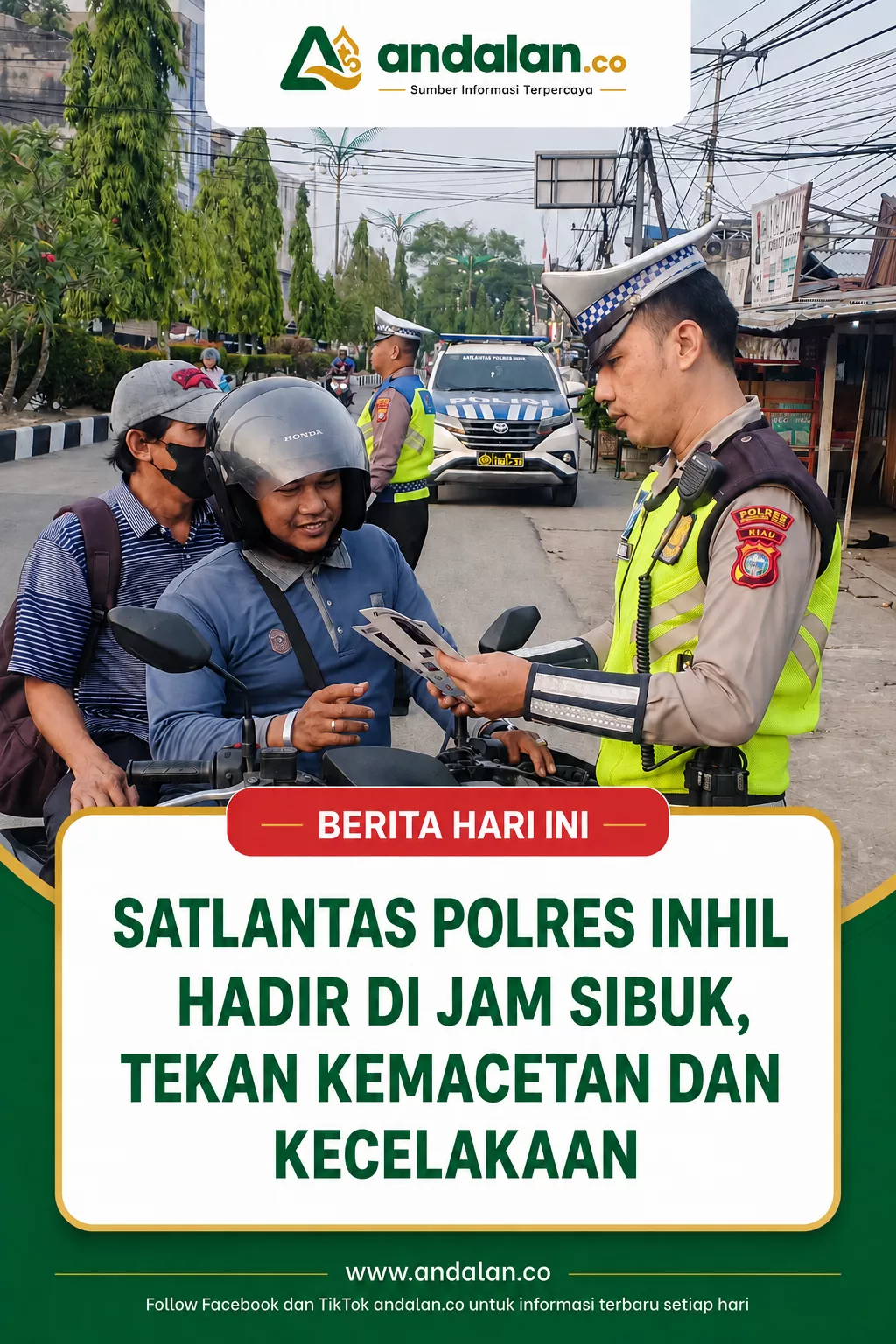 Satlantas Polres Inhil Hadir di Jam Sibuk, Tekan Kemacetan dan Kecelakaan