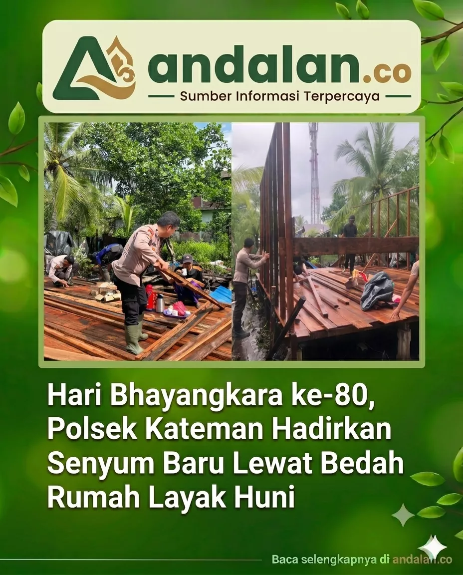 Hari Bhayangkara ke-80, Polsek Kateman Hadirkan Senyum Baru Lewat Bedah Rumah Layak Huni