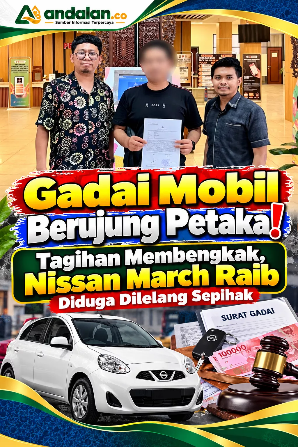 Gadai Mobil Berujung Petaka! Tagihan Membengkak, Nissan March Raib Diduga Dilelang Sepihak