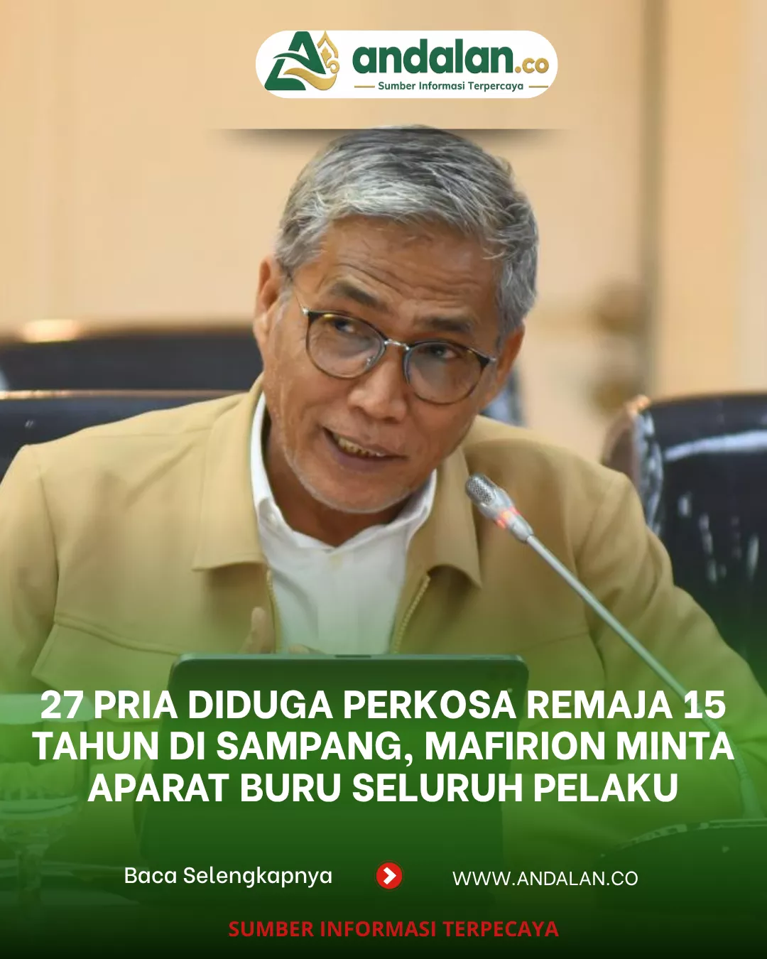 27 Pria Diduga Perkosa Remaja 15 Tahun di Sampang, Mafirion Minta Aparat Buru Seluruh Pelaku