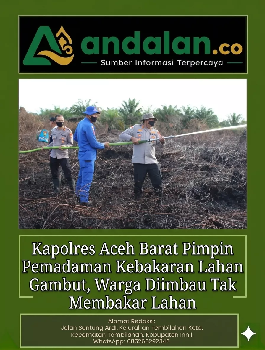 Kapolres Aceh Barat Pimpin Pemadaman Kebakaran Lahan Gambut, Warga Diimbau Tak Membakar Lahan