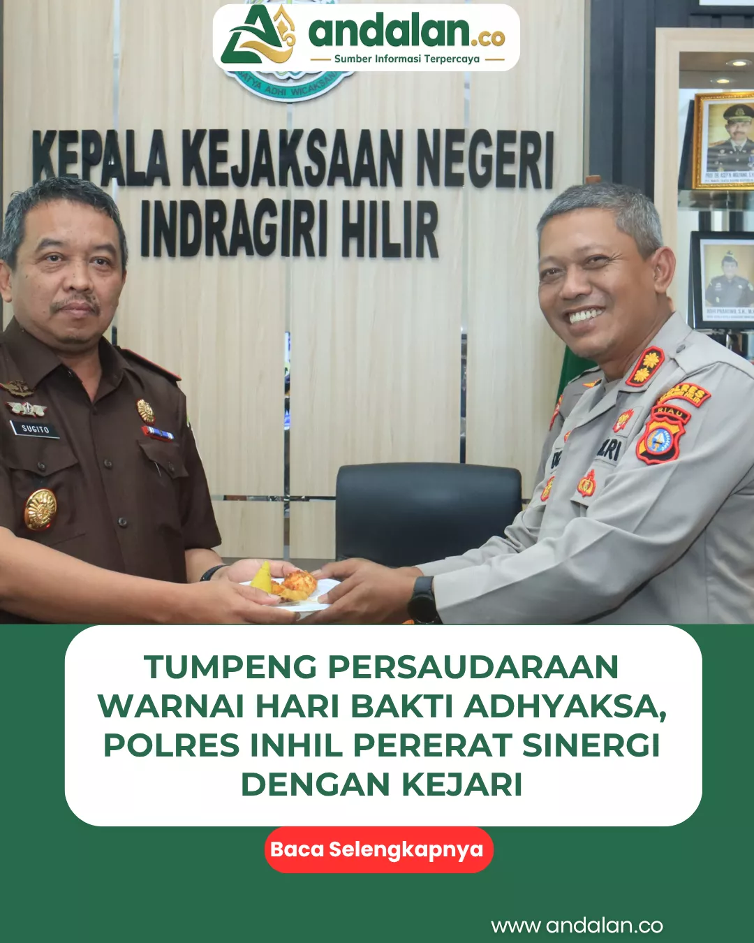 Tumpeng Persaudaraan Warnai Hari Bakti Adhyaksa, Polres Inhil Pererat Sinergi dengan Kejari