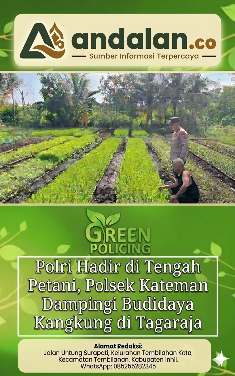 Polri Hadir di Tengah Petani, Polsek Kateman Dampingi Budidaya Kangkung di Tagaraja