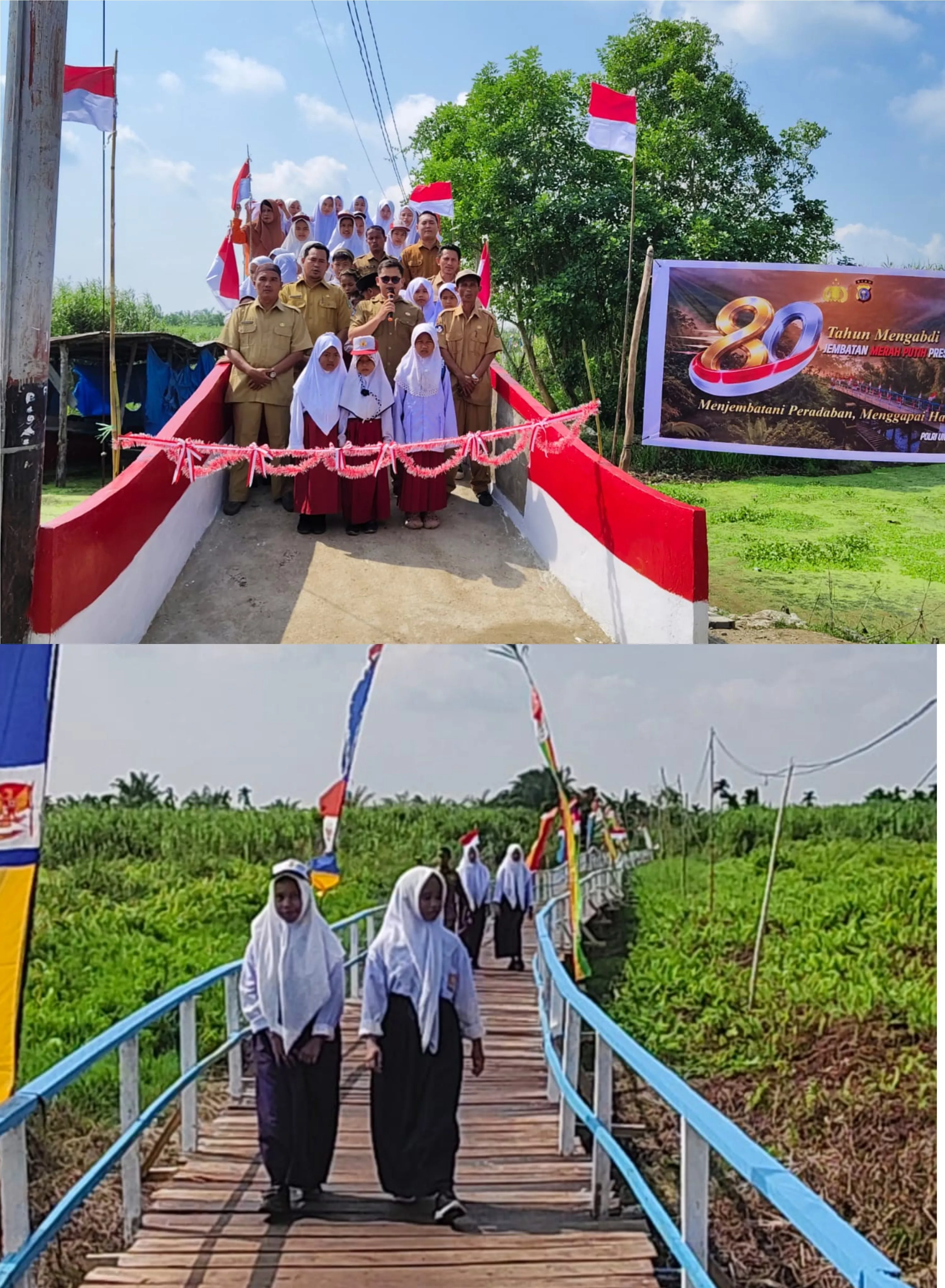 Peresmian Jembatan Merah Putih Presisi, Wujud Nyata Kepedulian Polri bagi Masyarakat Batang Tuaka