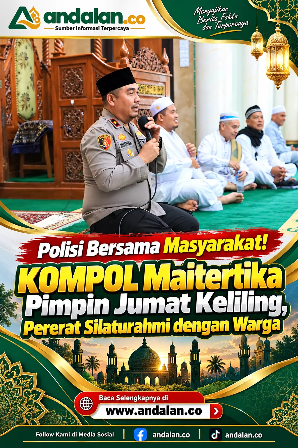 Polisi Bersama Masyarakat! KOMPOL Maitertika Pimpin Jumat Keliling, Pererat Silaturahmi dengan Warga