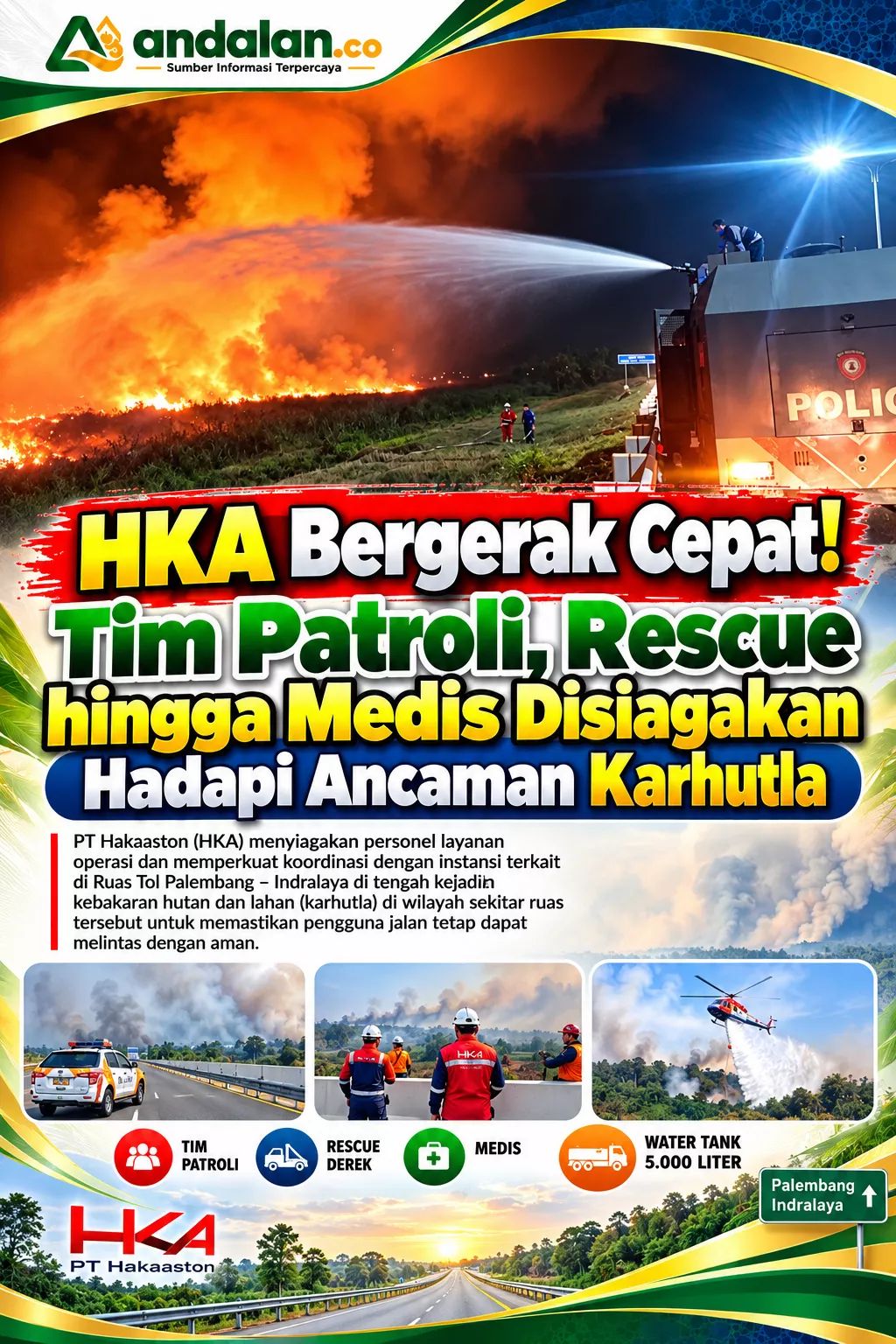 HKA Bergerak Cepat! Tim Patroli, Rescue hingga Medis Disiagakan Hadapi Ancaman Karhutla