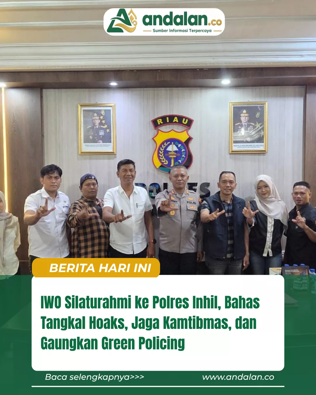 IWO Silaturahmi ke Polres Inhil, Bahas Tangkal Hoaks, Jaga Kamtibmas, dan Gaungkan Green Policing