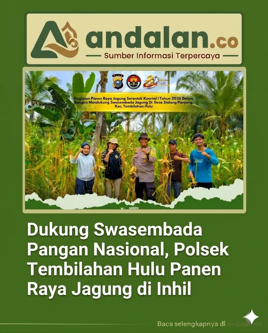 Dukung Swasembada Pangan Nasional, Polsek Tembilahan Hulu Panen Raya Jagung di Inhil