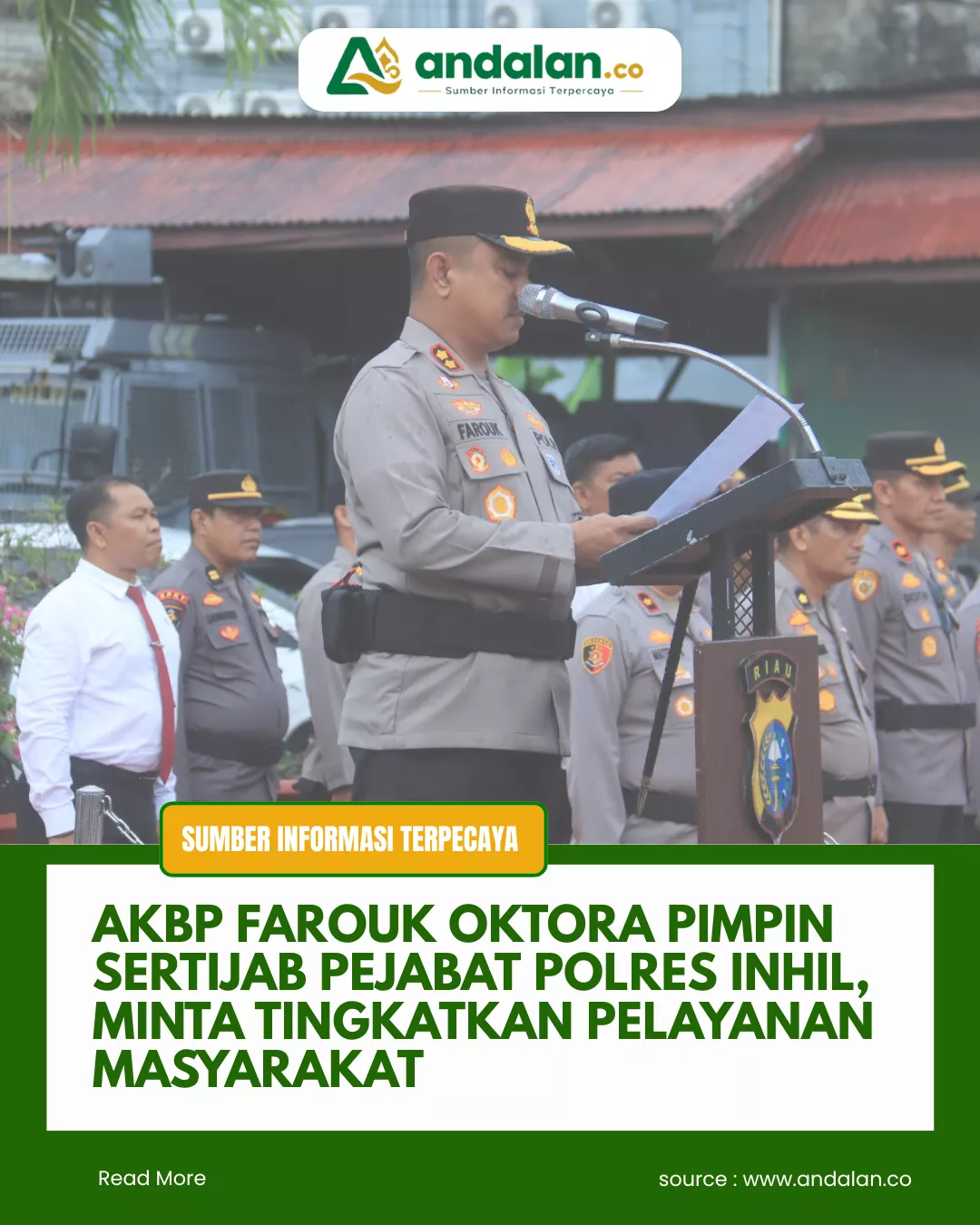 AKBP Farouk Oktora Pimpin Sertijab Pejabat Polres Inhil, Minta Tingkatkan Pelayanan Masyarakat