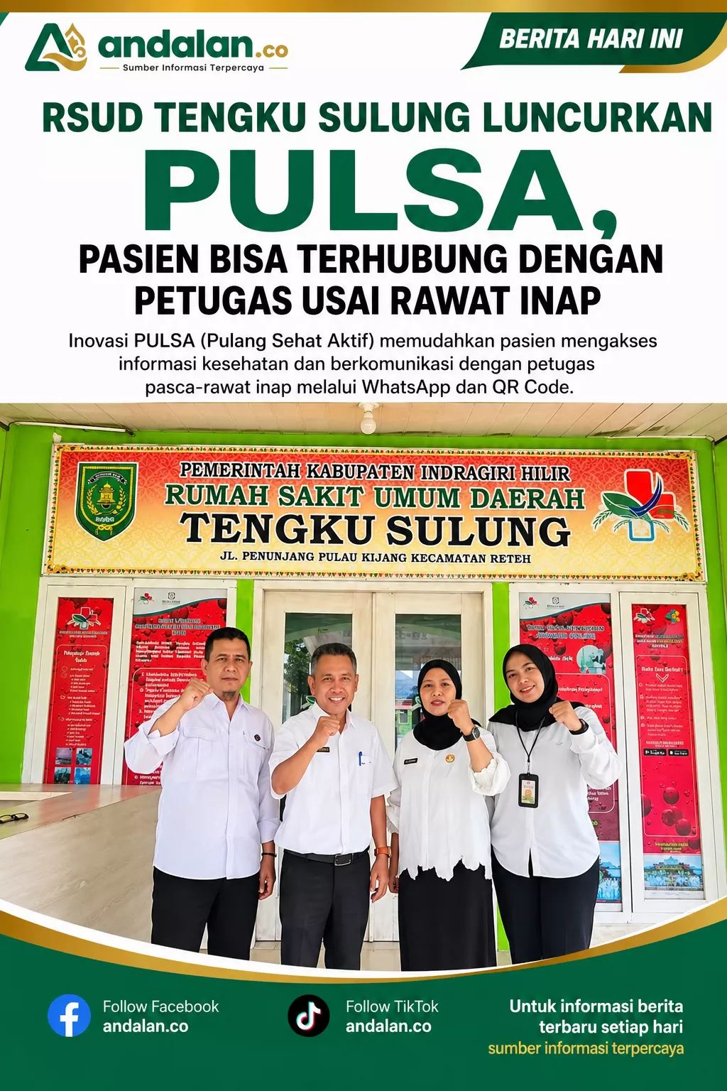 RSUD Tengku Sulung Luncurkan PULSA, Pasien Bisa Terhubung dengan Petugas Usai Rawat Inap