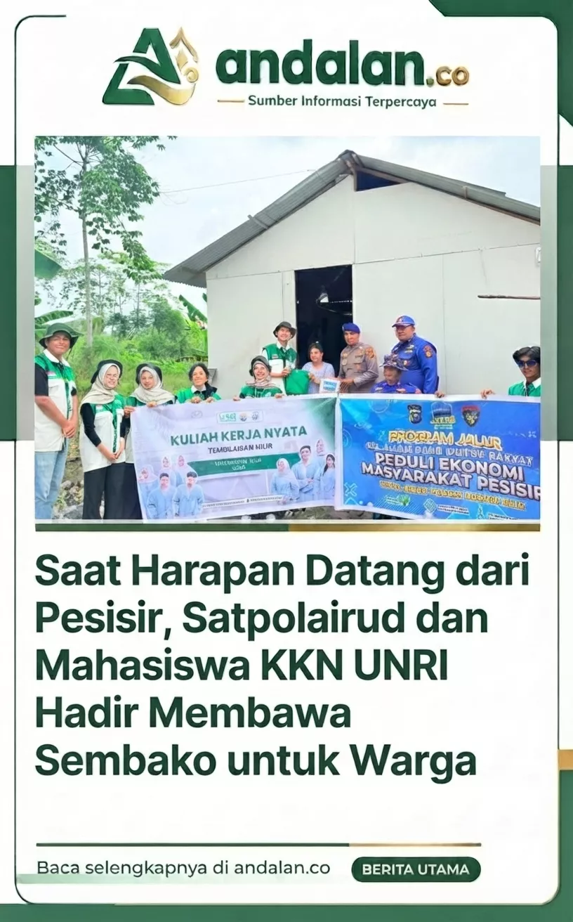 Saat Harapan Datang dari Pesisir, Satpolairud dan Mahasiswa KKN UNRI Hadir Membawa Sembako untuk Warga