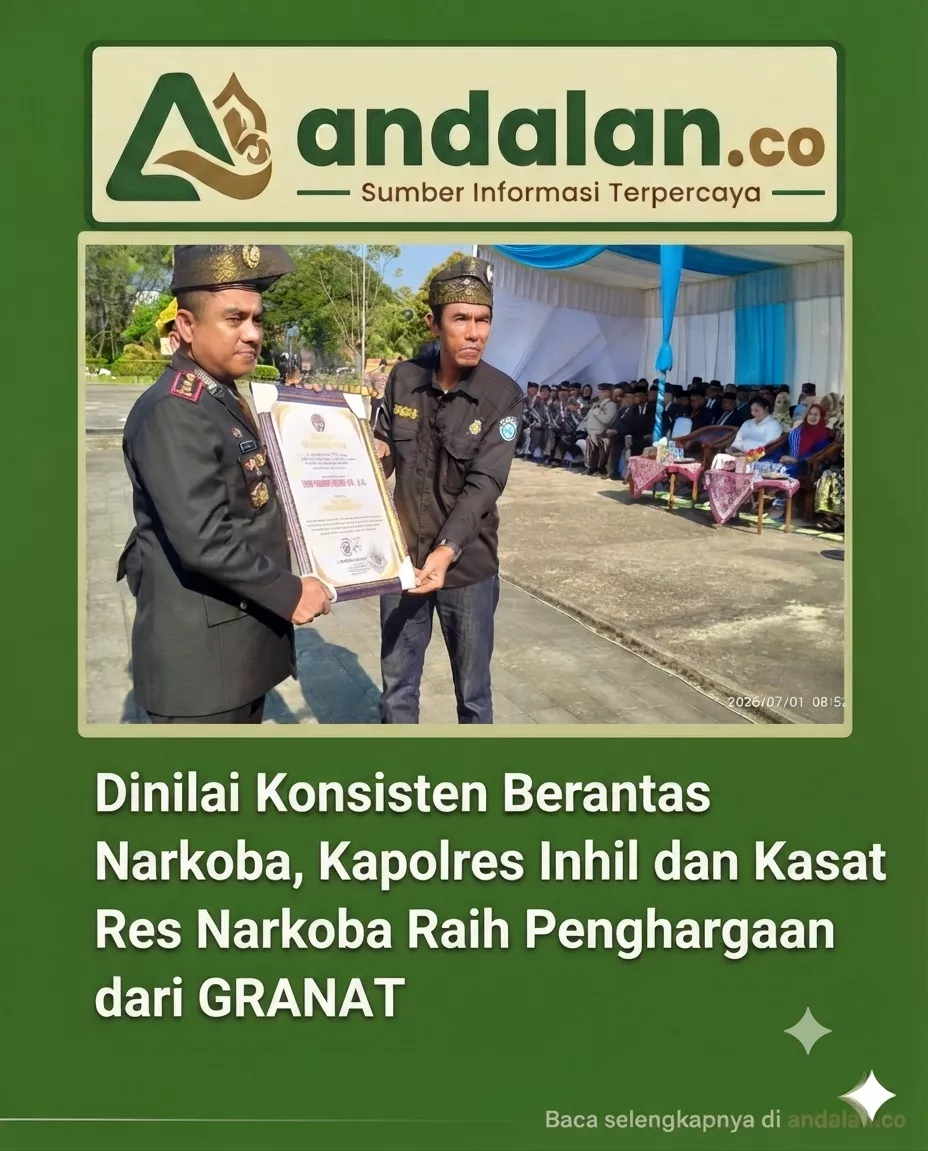 Dinilai Konsisten Berantas Narkoba, Kapolres Inhil dan Kasat Res Narkoba Raih Penghargaan dari GRANAT