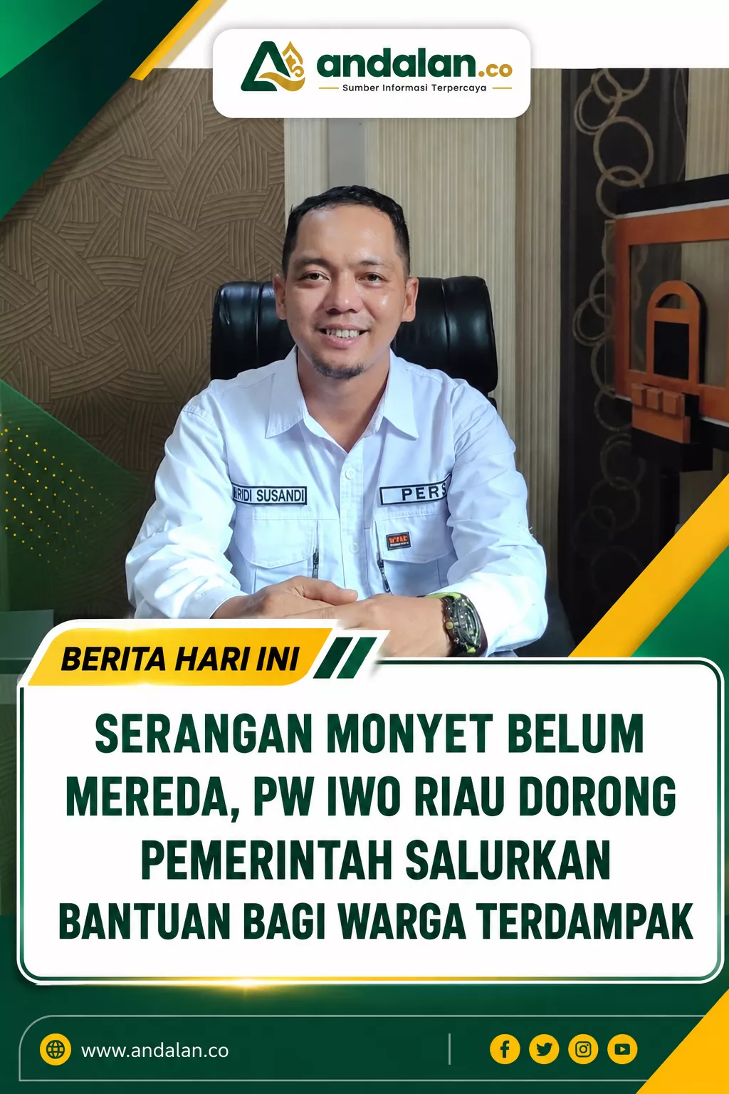 Serangan Monyet Belum Mereda, PW IWO Riau Dorong Pemerintah Salurkan Bantuan bagi Warga Terdampak